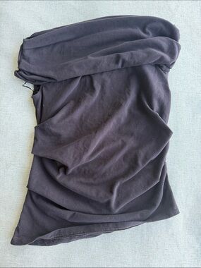 Zara Black Off the Shoulder Ruched Dress Top